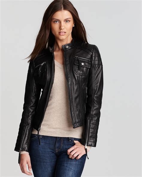 michael kors long length|Michael Kors leather jacket.